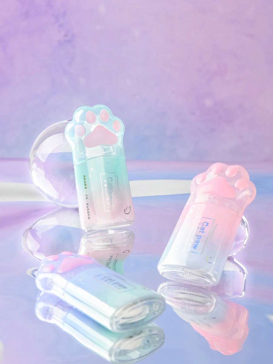 1 Pc Cat's Paw Shape Gradient Color Correction Tape, Inner Core With 12 M Length, Study Homework Answer Typo Text Correction Tape, Fashionable And Portable School Supplies, A Must-Have For The Back-To-School Season,A Gift For A Friend