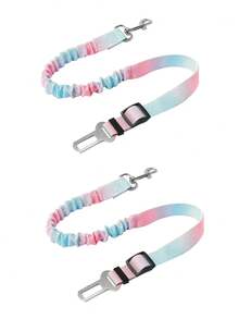 1 Pieza Cinturón de seguridad para mascotas en el auto, Correa retráctil para perro de color degradado, Correa para mascotas estilo arcoíris, Cinturón de seguridad para auto con cojín elástico, Cinturón de seguridad para perro resistente y duradero, Cinturón de seguridad para perro, ¡Haz que tu perro salga! Suministros para perros