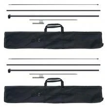Enhanced Feather Flag Pole Kit - 2 Pack Swooper Flag Poles, 12.7 Ft Tall For Outdoor Business Advertising, Includes Ground Stakes & Carrying Bag (Flags Not Included)