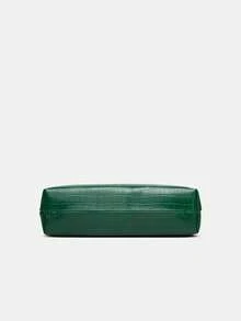 Stone Texture One Shoulder Handbag, Metal Buckle Strap, Unique Design, Large Capacity Crossbody Bag - Green - View 7