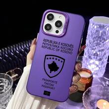 Kosovo Passport Phone Case Phone Case Cover Compatible With  16 15 14 13 12 11 Pro Max Black Purple Matte Soft Candy Abrasive Case-Cover Compatible With  17 Case,  17 Pro Case,  17 Pro Max Case - Z2 - 查看 10
