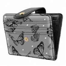 Small Wallets For Women Slim Minimalistfor Bifold Credit Card Holder For Pocket Or Purse, Black Butterflies{"Color_name":"BlackButterflies"} - 多色10 - 查看 1