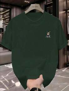 Men's Streetwear T-Shirt Rabbit Graffiti Rabbit Shirt 100% Cotton Premium T-Shirt - Green - View 3
