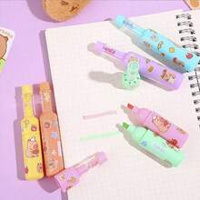 6 Stück Glitzer Textmarker, fluoreszierende Getränkeflasche Stifte, Graffiti Stifte, Memo Marker Textmarker, Malfarben, Party Geschenke, Geburtstags Geschenke, flüssige Quicksand fluoreszierende Stifte, süße Mini Textmarker, Unterstreichungsstifte, Markierstifte, Kritzelstifte