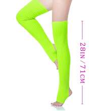 V28 Long Leg Warmer, Women's Men 80s Party Ribbed Knit Dance Sports{"Color_name":"Hole71-Flu"} - 多色29 - 查看 4