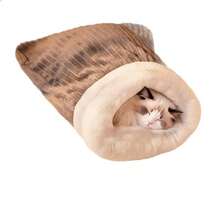 Winter Warm Closed Tunnel Pet Bed For Small/Medium Cats & Dogs – Thick Plush Thermal Lined Enclosed Sleeping Bag, Anti-Draft Non-Slip Waterproof Bottom Nest Pad, Machine-Washable Cozy Den For Kittens/Puppies/Senior Pets, Ideal For Cold Weather Hiding & Napping (Indoor/Crate Use)