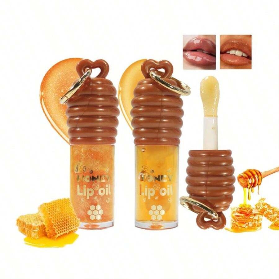 Honey Lip Oil For Women - Hydrating & Plumping Lip Gloss With Propolis Extract & Vitamin E - Clear, Lightweight Formula For Dry Lips - Perfect Gift For Mom, Girlfriend, Friends - 無色 - 查看 1