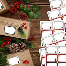 90 件/15 张圣诞礼物标签 - 节日个性化可写标签，带有松树、灯串、袜子、铃铛、礼物和姜饼人图案，红色、绿色贴纸，用于包装礼物、DIY 工艺品、派对礼品和季节性装饰 - 彩色 - 查看 6