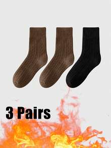 3/5双装冬季加厚保暖菱格纹船袜，柔软耐穿材质，圣诞礼物 - 彩色 - 查看 12