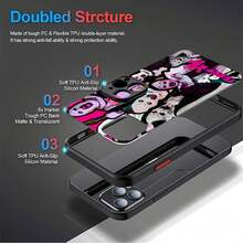 Qué divertido Qué horror Estuche para teléfono con patrón de payaso Compatible con fundas para teléfonos   17  16 Pro Max  15 Pro Max  13 y  12 Hecho de material de TPU, brinda protección contra golpes y caídas Es un gran regalo para familiares, amigos, novios, novias y Halloween - Negro - Ver 5