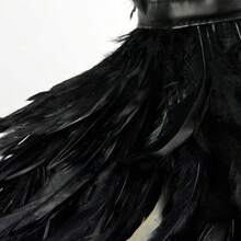 HOMELEX Black Witch Feather Collar Crow Shawl Costume Halloween Swan Wings Accessories Cape For Women{"Color_name":"Style-4"} - 樣式-4 - 查看 7