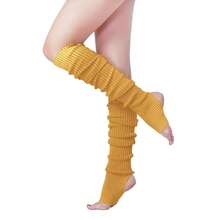 V28 Long Leg Warmer, Women's Men 80s Party Ribbed Knit Dance Sports{"Color_name":"Hole71-Turmeric"} - 多色5 - 查看 1