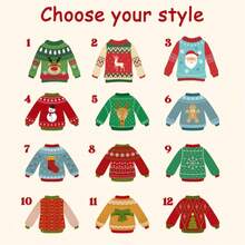 1pc/3pcs/5pcs Personalized Funny Ugly Sweater Pendant, Customized Face Photo Ornament, Christmas Gift, Holiday Memorial Decoration For Grandchildren - Multicolor - View 5