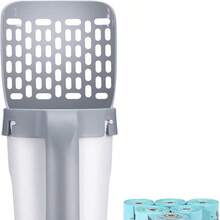 Effortless Litter Box Cleaning – Cat Scoop & Sifting Shovel - Red and White - View 2