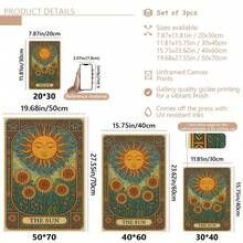 3 Stücke/Set Art Nouveau Tarot Leinwanddrucke: Sonne, Mond, Sterne, Ramadan Festival, Leinwandkunst, Funky Girl Kunst, inspirierende Zitat Kunst, Heimdekoration, Leinwand zum Aufhängen - Verschiedenfarbig - Übersicht 10