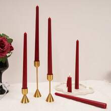 2/4 pièces Bougies rouges effilées de 10 pouces, bougies parfumées à la cire de soja, convenant pour la décoration de mariage et de Noël, la décoration intérieure, les cadeaux de fête, la décoration de fête d'anniversaire, les cadeaux de fête des mères, la décoration de Noël, les cadeaux de Noël - Multicolore - Voir 5