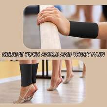 2 Pcs Ankle Gel Sleeve Padded Skate Guards Elastic Ankle Wrist Protector Brace Ankle Compression Sleeve Foot Support Socks Figure Skating Hockey Running Riding - Black - View 6