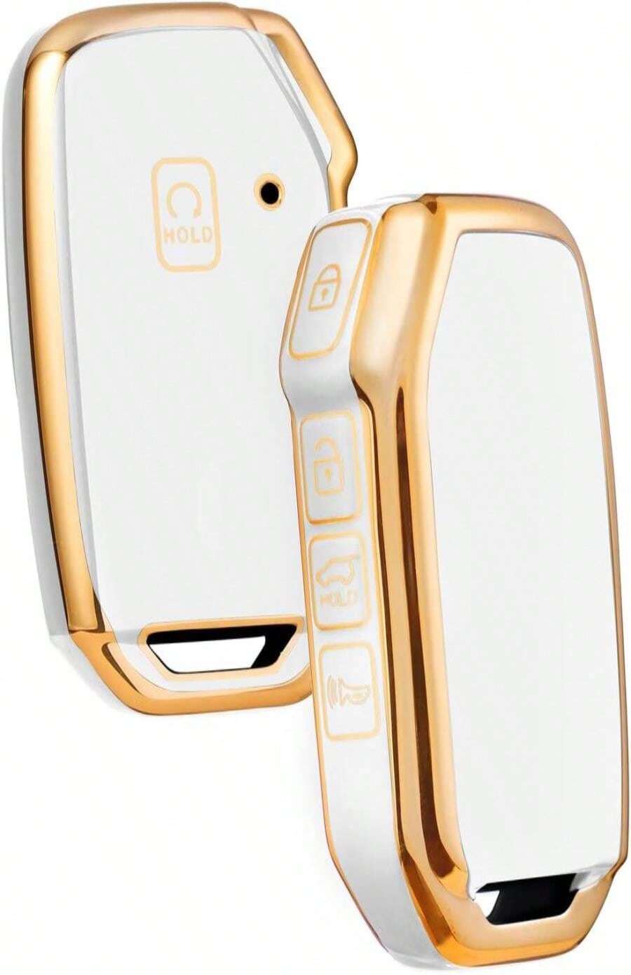 ELOHEI Key Fob Cover For Kia, Key Fob Case Accessories For 2019-2022 Kia Soul Forte Telluride K5_K3 Seltos NIRO Sportage Sorento Premium Soft TPU 360 Degree Full Protection(White) - MàuD - Xem 1