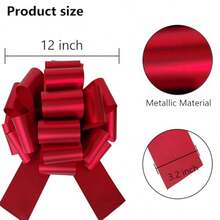 Big Bows 12 Inch Big Metallic Red Bows For Gift Wrapping Car Decorated Birthday Party Gift And Valentine's Day Decorations