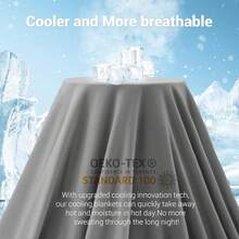 Manta refrescante Luxear-Chill® 3.0 Q-0.5+, Manta Fría Doble Cara Nylon% Sudores Nocturnos, Cobija Enfriadora Verano, Manta de Enfriamiento Fresca Uso en Cama/Sofá/Viajes 200x220 - gris - Ver 10