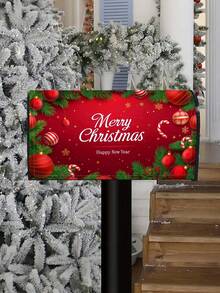 1PC Christmas Outdoor Mailbox Cover, Xmas Tree/Snowman/Santa Claus/Cute Puppy Printed Decor, Durable Fiber Material For Holiday Garden Yard & Party Decoration