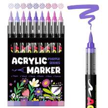 FS9/12 Colors Acrylic Marker Pens, Opaque Soft Tip, Blendable, For Art, Painting, Graffiti, Suitable For Christmas, Halloween