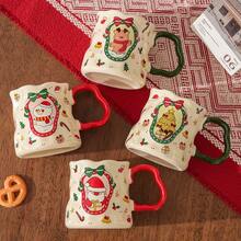 1 Piece, Christmas Theme, Ceramic Mug, Large Capacity Of 330ml, Suitable For Gifting To Friends, Lovers And Parents, Portable, Machine-Washable, High-Quality, Ceramic Craftsmanship, Reusable - Multicolor - View 9