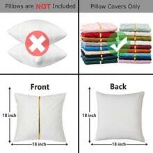 Navy Blue Velvet Throw Pillow Covers 18 X 18 Inch Pack Of 2 With Gold Leather Decor For Couch, Luxury Modern Pillowcases For Living Room, Bedroom Sofa Cushion Bed - 白色 - 查看 10