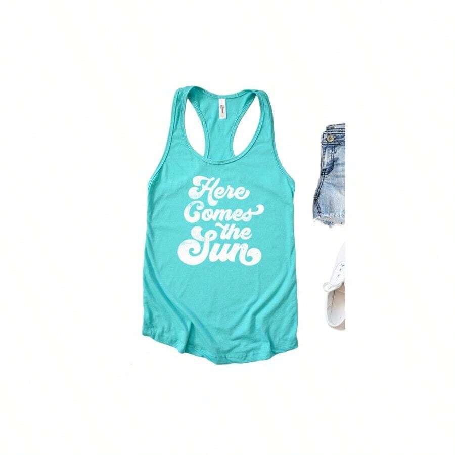 Here Comes The Sun Tank - Tahiti Blue - View 1