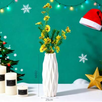 1 Unit Shuttle-Shaped Ins Nordic Shatterproof Plastic Vase, Living Room Minimalist Creative Ornament, Christmas Halloween Fresh-Style Artificial Flower Container