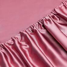 Silky Soft Pink Twin XL Satin Bed Sheets Set, 1 Deep Pocket Fitted Sheet + 1 Flat Sheet + 1 Pillowcase,  In 2025 - Light Wine Red - View 6