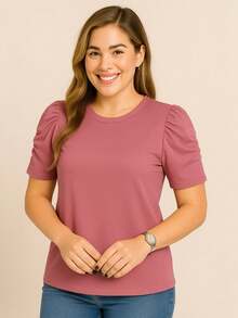 Women's Princess Puff Sleeve Blouse - Rusty Rose - View 1