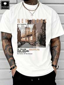 Ropa casual de algodón para hombres, vista de la calle de Brooklyn en Nueva York, ropa de alta calidad, camisetas de moda, camisetas de algodón 100% pesado, camisetas de manga corta de algodón casual para hombres--camisetas básicas de verano para hombres (tallas S-XXXL). Algodón, Retro, Algodón, Camisas de Algodón, Camisetas Estampadas, Camisetas, Camisetas Estampadas, Estilo Occidental, Camisetas Estampadas Azules - Blanco - Ver 9