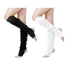 V28 Long Leg Warmer, Women's Men 80s Party Ribbed Knit Dance Sports{"Color_name":"Hole71-2(Black+White)"} - Multicolor15 - View 1