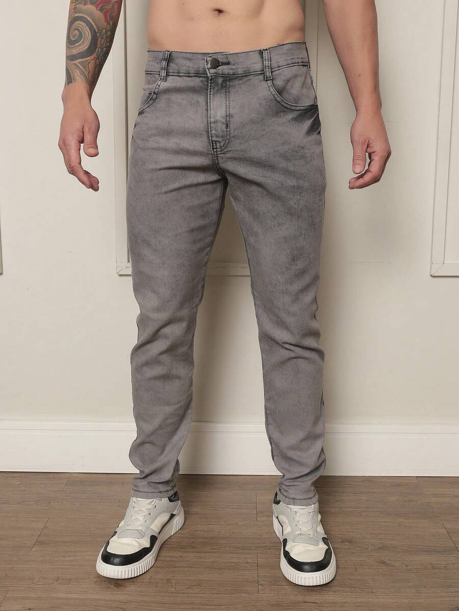 Men's Jeans Fashion Blogger Street Style - Light Grey - View 1