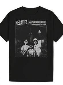 Men'S Vintage Italian Horror Movie Graphic T-Shirt - Black Crew Neck Tee With NEGATIFIA Text - Lightweight Polyester Shirt For Halloween, Horror Fans & Casual Casual Attire - Retro Cinema Apparel, Halloween Costumes, Classic Round Neck, Durable Print Quality, Comfortable Fit, Breathable Fabric, Summer Clothing, Spooky Design, Highquality Print, Halloween Costume Seekers - Black - View 1