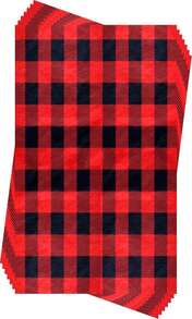 Iconikal 60-Sheets 20 X 20-Inches Christmas Tissue Paper, Red Buffalo Plaid, Red And Black Gingham
