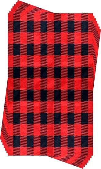 Iconikal 60-Sheets 20 X 20-Inches Christmas Tissue Paper, Red Buffalo Plaid, Red And Black Gingham