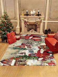 1 pieza Felpudo decorativo navideño, alfombra de entrada, alfombra de pasillo, adecuado para decoración navideña en cocina, sala de estar, patio, dormitorio, gran regalo de Navidad