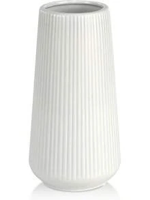 Jarrón de Cerámica Blanco, Pequeño y Bonito Florero Marca Decoración de Hierbas de la Pampa, Hogar, Sala, Comedor, Casa de Campo, Oficina, Dormitorio, Mesa y Estante de Cocina (Blanco) - BLANCO - Ver 13