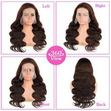 bling hair 200% Density Body Wave Chocolate Brown Lace Front Wigs Human Hair Pre Plucked Brown Wig For Women 13x4 Transparent Lace Frontal Wig Natural Hairline 13x4 13x6 Deep Wave Transparent Lace Frontal Wig Long Curly Wave Wig Suitable For Daily Use - Màu nâu Sô-cô-la - Xem 6