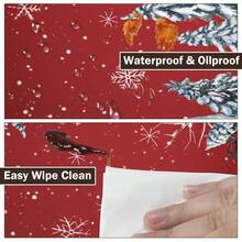 Water-Resistant Round Tablecloth With Elastic Edge For 40-44" Tables - Gift-snowman House - View 10