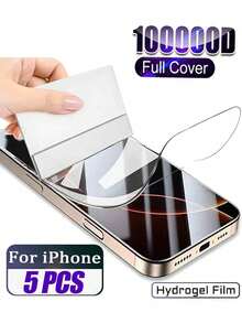 5 Piezas de Protector de Pantalla de Gel de Agua Compatible con iPhone 17/17 Air/X/XS/XR/11/12/13/14/15/16 Plus Pro Max, con Claridad HD y Protección contra Arañazos, y Tecnología de Recubrimiento Nano Anti-Huellas Dactilares. Accesorios Esenciales para la Protección de Pantalla, Aplicable a Protección Diaria, Oficina, Hogar. Protector de Pantalla de Teléfono a Prueba de Agua, a Prueba de Golpes, Anti-Caídas y Resistente a Arañazos