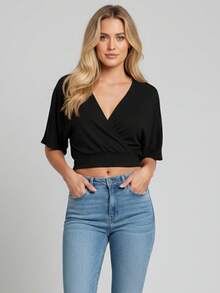 Women Tops - 黑色 - 查看 6