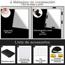 Persianas Opacas Porttiles, Cortinas Opacas Porttiles, Persianas Opacas para Ventanas, Viene con bolsa, regla, cinta, Aislamiento trmico y luminoso, adecuado para dormitorio, coche 400x145cm - 300x145cm - Ver 8