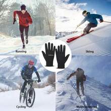 1 Pair Winter Warm Touchscreen Full Finger Gloves, Men Sports Insulated Gloves, Windproof, Waterproof, Anti-Slip Touchscreen Gloves, Suitable For Cycling, Driving, Hiking, Skiing, Outdoor Sports Warmth And Protection - Multicolor - View 4