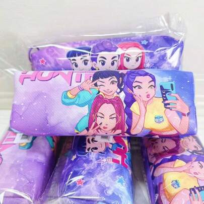 1pc KpopDemonHunter Large Capacity Pencil Case, Durable Oxford Cloth Pencil Box, Portable Storage Bag, Suitable For School & Office Supplies, Christmas Gift, Christmas Decor, Random Style