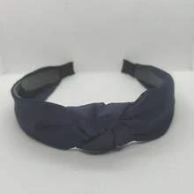 女士宽檐布艺发带：简约纯色斜纹结发饰——您的日常百搭必备单品。这款韩式发带完美融合了简约优雅与实用功能，让您每天都能焕发光彩。旨在重新定义现代头饰，发带，美妆家居发饰 - 藍色 - 查看 11