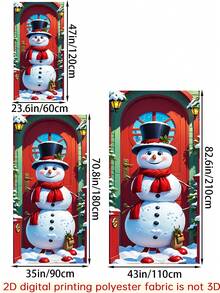 1 Stück Weihnachtsmann Tür Abdeckung Dekoration, 88,9x200,66cm Polyester Tür Abdeckung, einfach zu installieren & zu entfernen, fleckresistente Schneemann-Themen Tür Dekoration, Mehrzweck Feiertags Heim Dekoration für Weihnachten, Halloween, Winterzeit, Eingangsbereiche & große Feiertags Zusammenkünfte Weihnachtsdekorationen Weihnachtsgeschenke Weihnachtsdekoration