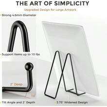 TRLIFE 8 Inch Large Plate Stands For Display Plate Holder Display Stand + Metal Frame Holder Stand For Picture Decorative Plate Platter Book Photo Easel 2 Pack - Black - View 3